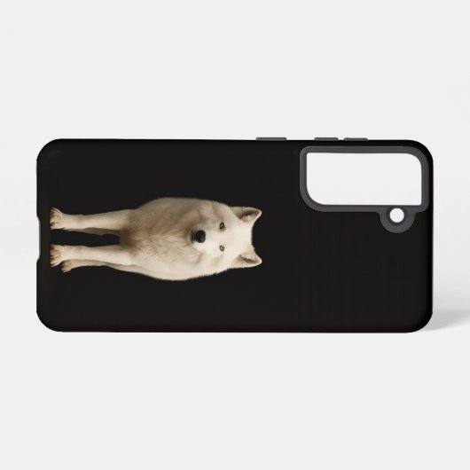 Black 4 Luxe  Galaxy S21 Case, Ivory Arctic Wolf Samsung Galaxyケース (裏面横)