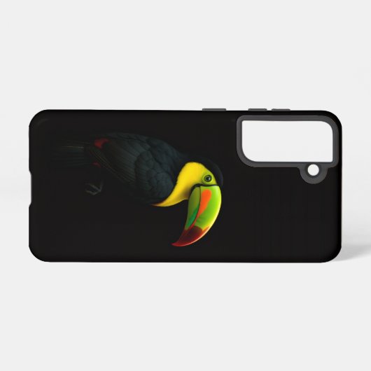 Black 4 Luxe  Galaxy S21 Case, Keel Billed Tucan Samsung Galaxyケース (裏面横)