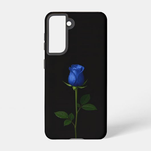 Black 4 Luxe Galaxy S21 Case, Midnight Blue Rose Samsung Galaxyケース (裏面)