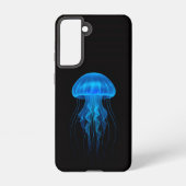 Black 4 Luxe Galaxy S21 Case, Neon Blue Jellyfish Samsung Galaxyケース (裏面)