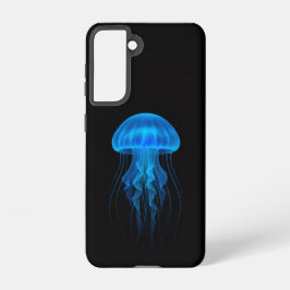 Black 4 Luxe Galaxy S21 Case, Neon Blue Jellyfish Samsung Galaxy S21ケース