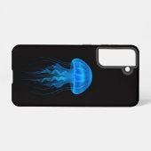 Black 4 Luxe Galaxy S21 Case, Neon Blue Jellyfish Samsung Galaxyケース (裏面横)