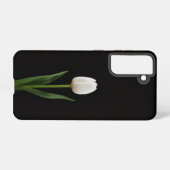 Black 4 Luxe  Galaxy S21 Case, Pearl White Tulip Samsung Galaxyケース (裏面横)