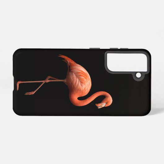 Black 4 Luxe Galaxy S21 Case, Pink Flamingo Samsung Galaxyケース (裏面横)