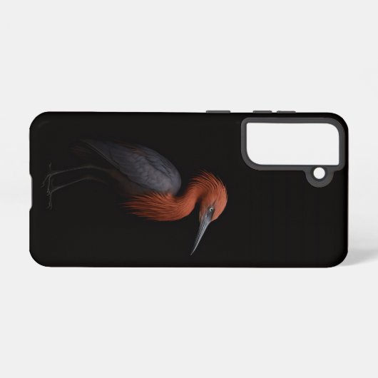 Black 4 Luxe Galaxy S21 Case, Reddish Egret Samsung Galaxyケース (裏面横)