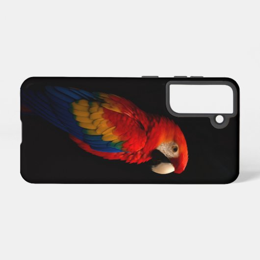 Black 4 Luxe  Galaxy S21 Case, Scarlet Parrot Samsung Galaxyケース (裏面横)