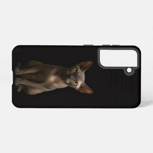 Black 4 Luxe  Galaxy S21 Case, Sphynx Cat Samsung Galaxyケース (裏面横)