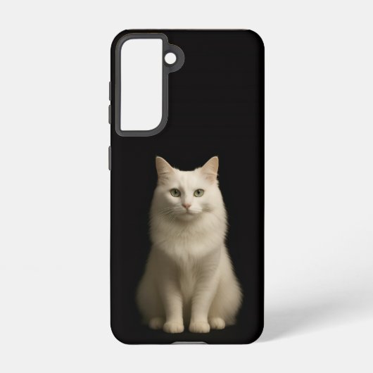 Black 4 Luxe  Galaxy S21 Case, Turkish Angora Cat Samsung Galaxyケース (裏面)