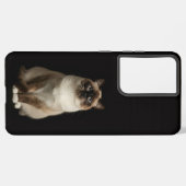 Black 4 Luxe Galaxy S21 Plus, Birmanese Cat Samsung Galaxyケース (裏面横)