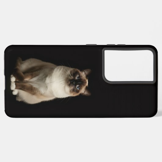 Black 4 Luxe Galaxy S21 Plus, Birmanese Cat Samsung Galaxyケース (裏面横)