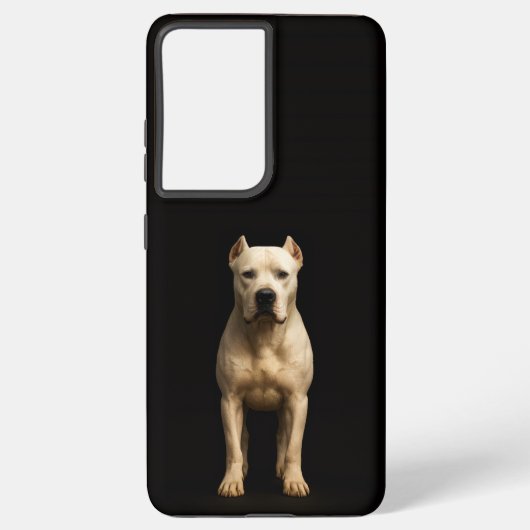 Black 4 Luxe Galaxy S21 Plus, Bold Dogo Argentino Samsung Galaxyケース (裏面)