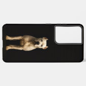 Black 4 Luxe Galaxy S21 Plus, Bold Dogo Argentino Samsung Galaxyケース (裏面横)