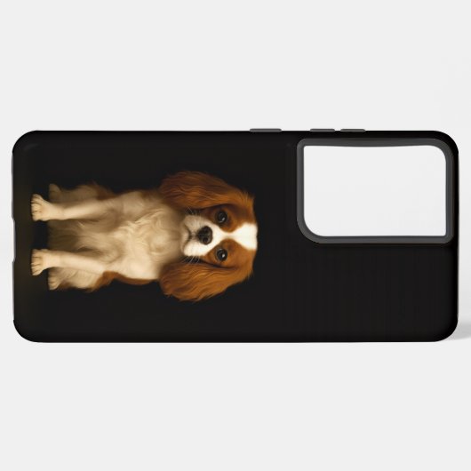 Black 4 Luxe Galaxy S21 Plus, Cavalier Spaniel Samsung Galaxyケース (裏面横)