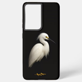 Black 4 Luxe Galaxy S21 Plus, Elegant Snowy Egret Samsung Galaxy S21+ケース