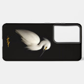 Black 4 Luxe Galaxy S21 Plus, Elegant Snowy Egret Samsung Galaxyケース (裏面横)