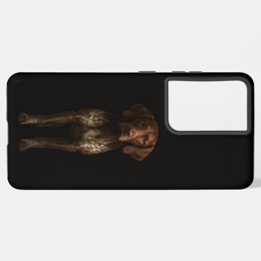 Black 4 Luxe Galaxy S21 Plus, German Pointer Samsung Galaxyケース (裏面横)