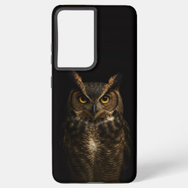 Black 4 Luxe Galaxy S21 Plus, Golden Eye Owl Samsung Galaxy S21+ケース
