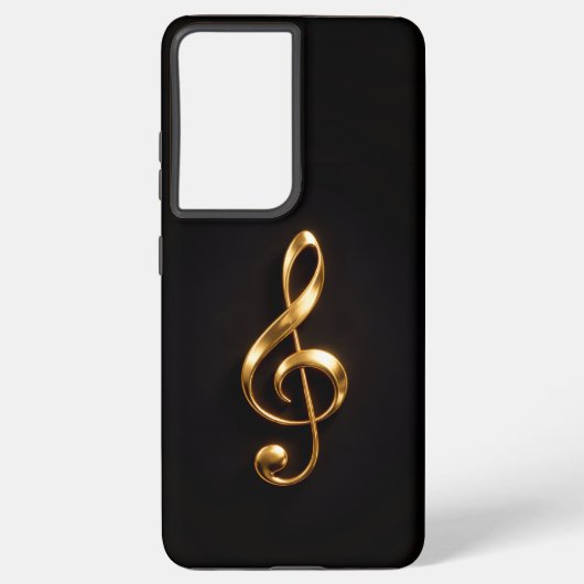 Black 4 Luxe Galaxy S21 Plus, Golden Treble Clef Samsung Galaxyケース (裏面)