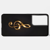 Black 4 Luxe Galaxy S21 Plus, Golden Treble Clef Samsung Galaxyケース (裏面横)