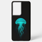 Black 4 Luxe Galaxy S21 Plus, Green Jellyfish Samsung Galaxyケース (裏面)