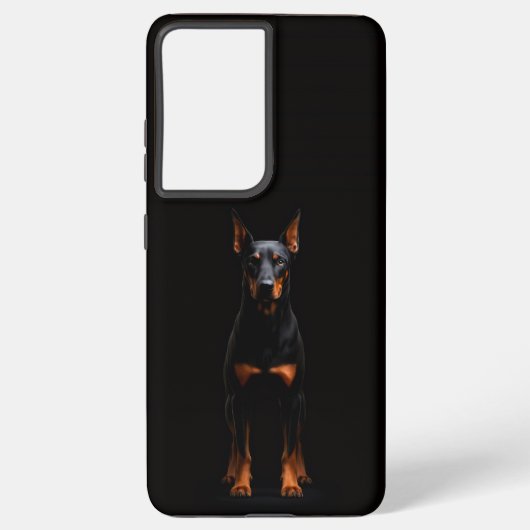 Black 4 Luxe Galaxy S21 Plus, Guardian Doberman Samsung Galaxyケース (裏面)
