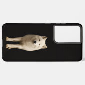 Black 4 Luxe Galaxy S21 Plus, Ivory Arctic Wolf Samsung Galaxyケース (裏面横)