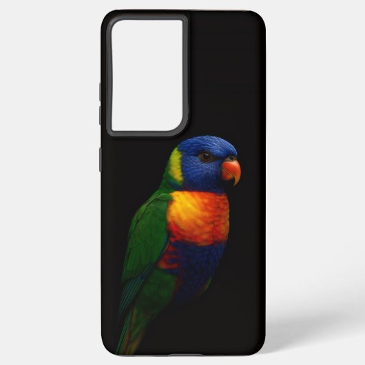 Black 4 Luxe Galaxy S21 Plus, Lorikeet Parrot Samsung Galaxyケース (裏面)