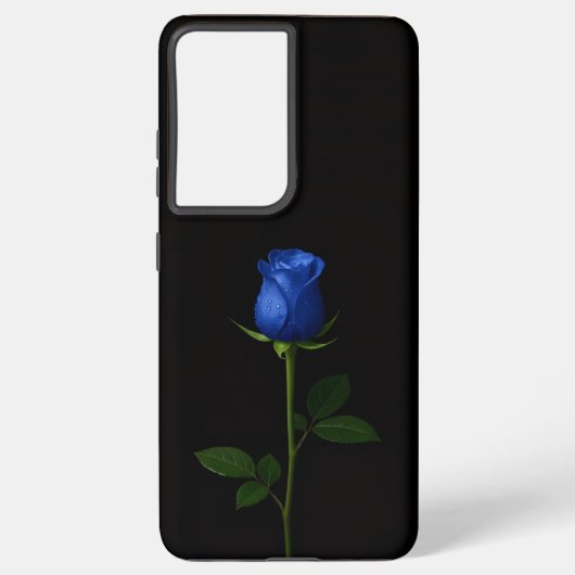 Black 4 Luxe Galaxy S21 Plus, Midnight Blue Rose Samsung Galaxyケース (裏面)