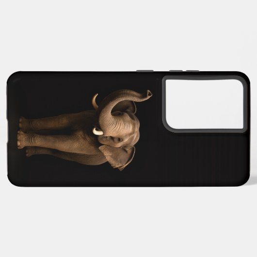 Black 4 Luxe Galaxy S21 Plus, Mighty Elephant Samsung Galaxyケース (裏面横)