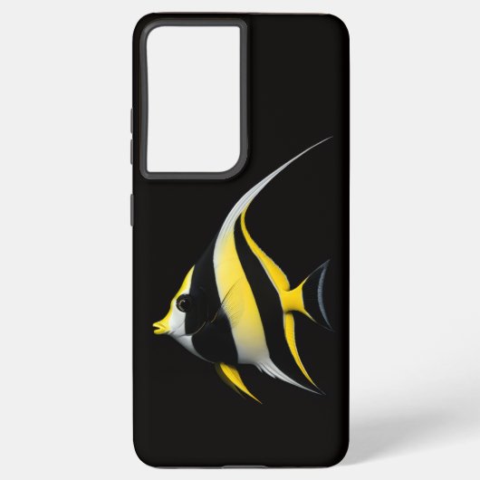 Black 4 Luxe Galaxy S21 Plus, Moorish Idol Fish Samsung Galaxyケース (裏面)