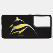 Black 4 Luxe Galaxy S21 Plus, Moorish Idol Fish Samsung Galaxyケース (裏面横)