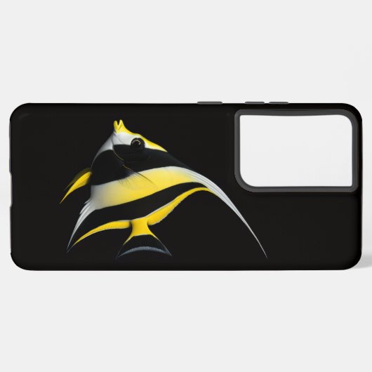 Black 4 Luxe Galaxy S21 Plus, Moorish Idol Fish Samsung Galaxyケース (裏面横)