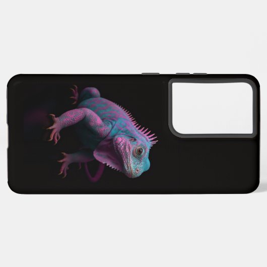 Black 4 Luxe Galaxy S21 Plus, Pink Iguana Samsung Galaxyケース (裏面横)