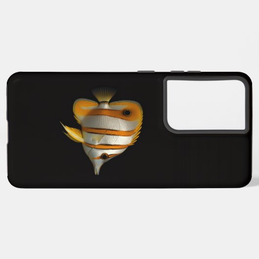 Black 4 Luxe Galaxy S21 Plus, Reef Buttterflyfish Samsung Galaxyケース (裏面横)