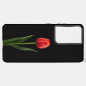 Black 4 Luxe Galaxy S21 Plus, Ruby Red Tulip Samsung Galaxyケース (裏面横)