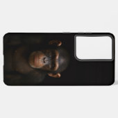 Black 4 Luxe Galaxy S21 Plus, Serene Chimpanzee Samsung Galaxyケース (裏面横)
