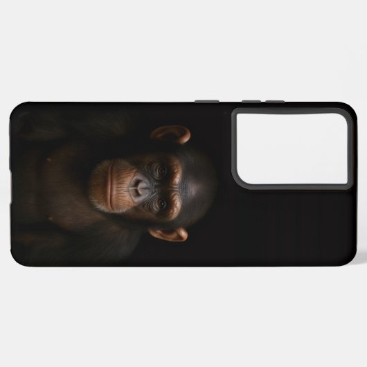 Black 4 Luxe Galaxy S21 Plus, Serene Chimpanzee Samsung Galaxyケース (裏面横)