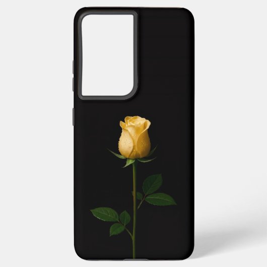 Black 4 Luxe Galaxy S21 Plus, Sunlit Yellow Rose Samsung Galaxyケース (裏面)