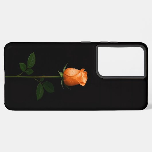 Black 4 Luxe Galaxy S21 Plus, Sunset Orange Rose Samsung Galaxyケース (裏面横)
