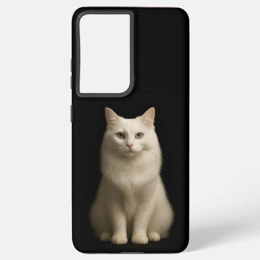 Black 4 Luxe Galaxy S21 Plus, Turkish Angora Cat Samsung Galaxyケース (裏面)