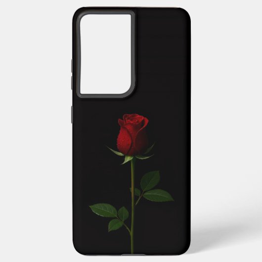 Black 4 Luxe Galaxy S21 Plus, Velvet Red Rose Samsung Galaxyケース (裏面)
