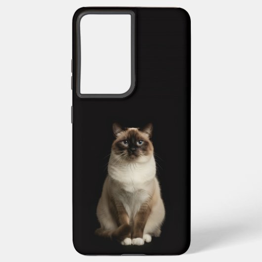 Black 4 Luxe Galaxy S21 Ultra, Birmanese Cat Samsung Galaxyケース (裏面)