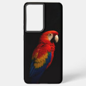 Black 4 Luxe Galaxy S21 Ultra Case, Scarlet Parrot Samsung Galaxyケース (裏面)