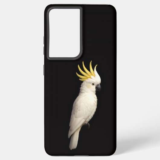 Black 4 Luxe Galaxy S21 Ultra, Crested Cockatoo Samsung Galaxyケース (裏面)