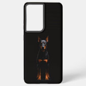 Black 4 Luxe Galaxy S21 Ultra, Guardian Doberman Samsung Galaxyケース (裏面)