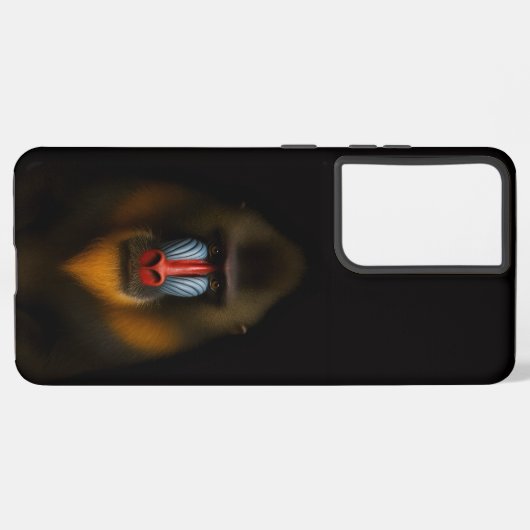 Black 4 Luxe Galaxy S21 Ultra, Mandrill Monkey Samsung Galaxyケース (左側面)