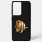 Black 4 Luxe Galaxy S21 Ultra, Reef Butterflyfish Samsung Galaxyケース (裏面)