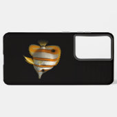 Black 4 Luxe Galaxy S21 Ultra, Reef Butterflyfish Samsung Galaxyケース (左側面)