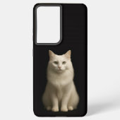 Black 4 Luxe Galaxy S21 Ultra, Turkish Angora Cat Samsung Galaxyケース (裏面)