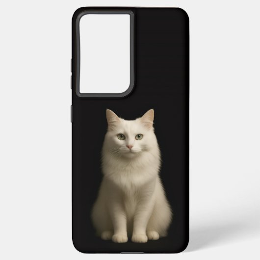 Black 4 Luxe Galaxy S21 Ultra, Turkish Angora Cat Samsung Galaxyケース (裏面)